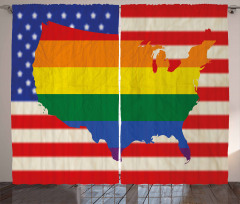 USA Flag Gay Rights Curtain
