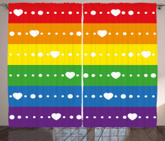 Gay Pride Flag Dots Curtain