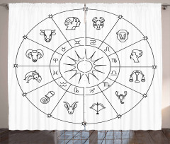 Sketchy Zodiac Circle Curtain