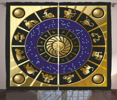 Zodiac Horoscope Art Curtain