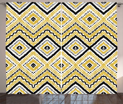 Chevron Waves Tribal Curtain