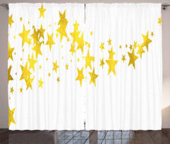 Yellow Shade Modern Stars Curtain