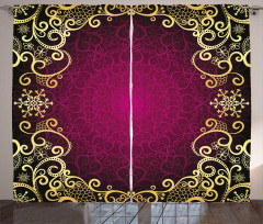 Purple Frame Curls Curtain