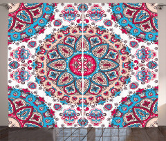 Oriental Style Floral Retro Curtain