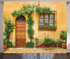 Plants and House Door Curtain