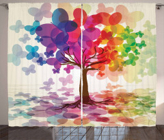 Colorful Spring Tree Curtain
