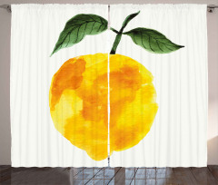 Watercolor Lemon Curtain