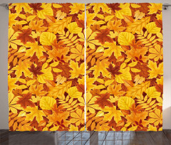 Shady Fall Oak Maple Leaf Curtain