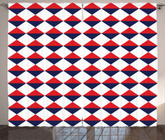 Red Half Triangles Curtain
