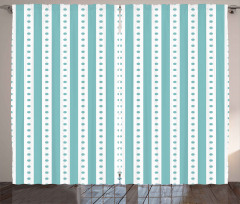 Retro Dots and Stripes Curtain