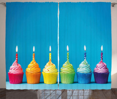 Cupcakes Party Food Curtain