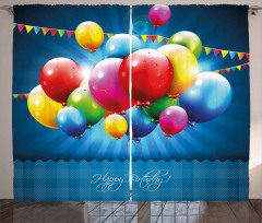 Vibrant Colored Balloons Curtain