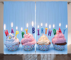 Cupcakes Letter Candles Curtain