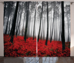 Mystical Foggy Woodland Curtain
