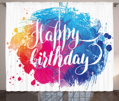 Birthday Message Colorful Curtain