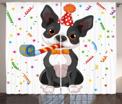 Boston Terrier Dog Curtain
