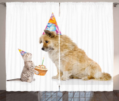 Cat and Dog Birthday Curtain