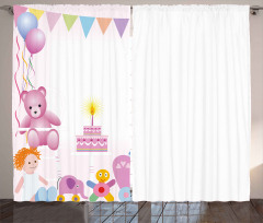 Baby Girl Birthday Curtain