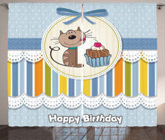 Baby Cat with Cake Curtain