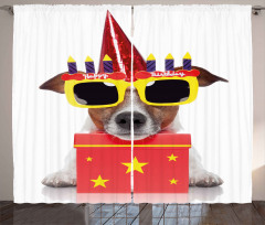 Party Dog Sunglasses Curtain