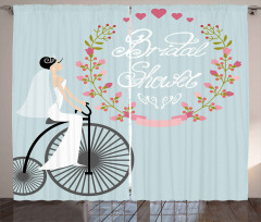 Bride Dress Bicycle Curtain