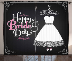 Happy Bride Day Words Curtain