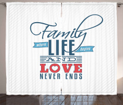 Words Family Love Typo Curtain