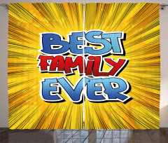 Best Family Ever Words Curtain