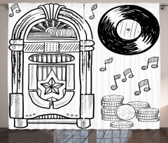 Music Box Notes Coins Curtain
