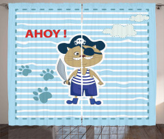 Cat Pirate Ahoy Curtain