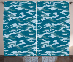 Camouflage Oceanic Colors Curtain