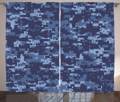 Grunge Camouflage Style Effect Curtain