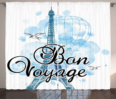 Air Balloon Paris Curtain