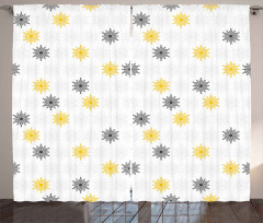 Sun Flowers Dots Curtain