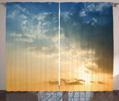 Sky Sun Rays Dusk Curtain