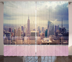 New York Usa Roof View Curtain