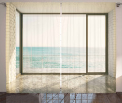 Coastal Scene Ocean View Curtain