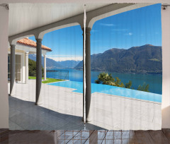 Lake Maggiore Alps View Curtain