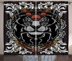 Jungle Emperor Lion Frame Curtain
