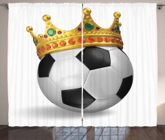 Football Soccer with Crown Curtain