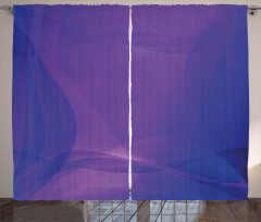 Indigo Wavy Modern Art Curtain
