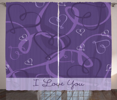 Indigo Purple Hearts Curtain