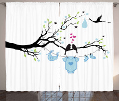 Birds Child Clothes Curtain