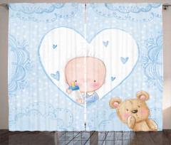 Baby Boy Teddy Bear Curtain