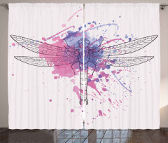Grunge Moth Dragonfly Curtain