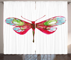 Watercolor Dragonfly Curtain