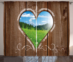 Farm House Chalk Heart Curtain