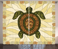 Turtle Zentangle Artwork Curtain