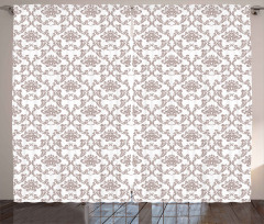 Taupe Colored Damask Curtain
