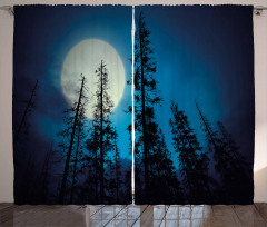 Spooky Forest Moon Curtain